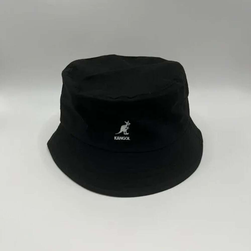 Kangol Washed Cotton Bucket Hat Black Size L Packable Streetwear